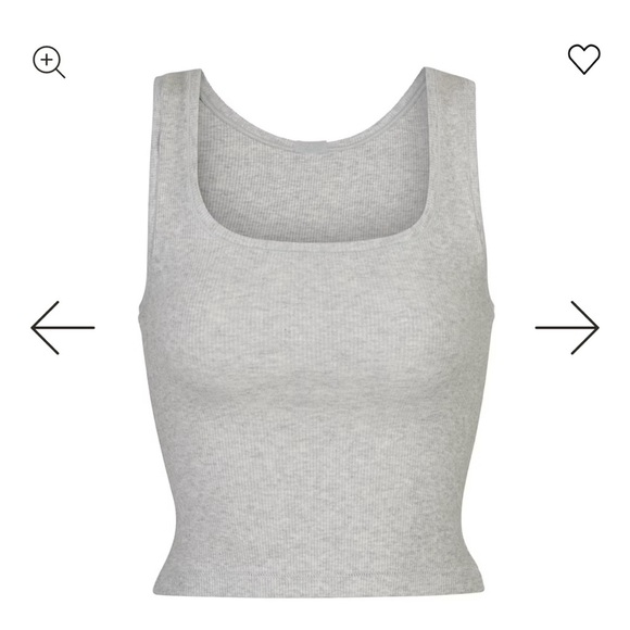 NWOT Skims Cotton Rib Tank in Light Heather Grey - Picture 3 of 4